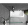 Mexen Vega stačiakampė vonia 160 x 70 cm su apdaila ir vienos dalies paravanu 90 cm, skaidrus, chromas - 550116070X9509000001