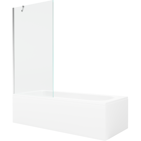 Mexen Vega stačiakampė vonia 160 x 70 cm su apdaila ir vienos dalies paravanu 90 cm, skaidrus, chromas - 550116070X9509000001