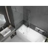 Mexen Vega stačiakampė vonia 160 x 70 cm su apdaila ir vienos dalies paravanu 90 cm, skaidrus, chromas - 550116070X9509000001