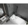 Mexen Vega stačiakampė vonia 160 x 70 cm su apdaila ir 1-duris 90 cm ekraneliu, skaidrus, juodas - 550116070X9509000070