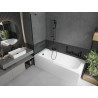 Mexen Vega Stačiakampė vonia 160 x 70 cm su apdaila ir vieno sparno 90 cm ekranu, skaidrus, juodas - 550116070X9509000070