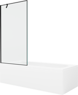 Mexen Vega stačiakampė vonia 160 x 70 cm su apdaila ir vienos dalies pertvara 90 cm, juodas raštas - 550116070X9509007070