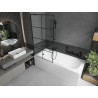 Mexen Vega stačiakampė 160 x 70 cm vonia su apdaila ir vieno sparno ekraniniu skydeliu 90 cm, juodas raštas