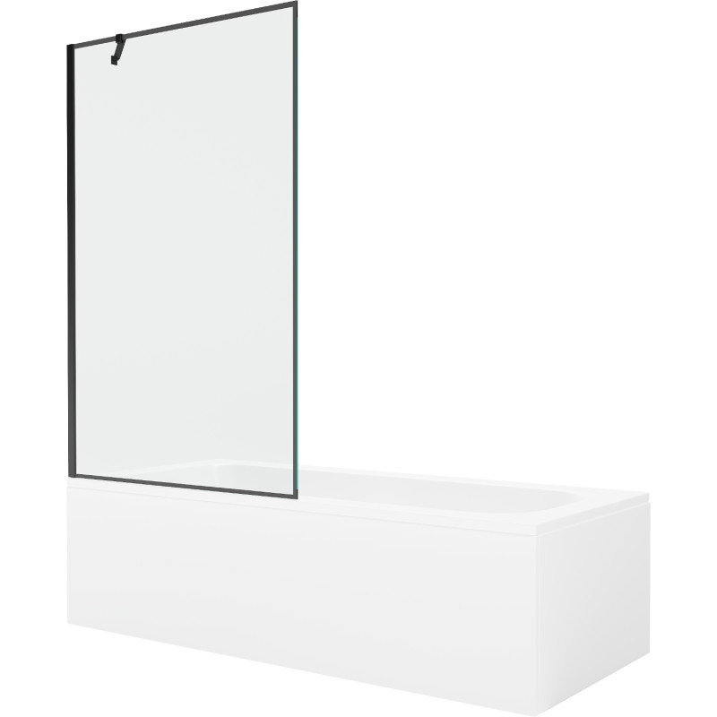 Mexen Vega stačiakampė vonia 160 x 70 cm su apdaila ir vienos dalies pertvara 100 cm, juodas raštas - 550116070X9510007070