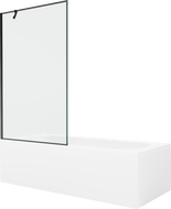 Mexen Vega stačiakampė vonia 160 x 70 cm su apdaila ir 1 sparno paravanu 100 cm, juodas raštas - 550116070X9510007070