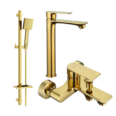 Mexen Royo DQ45 vonios komplektas, auksinis - 72213DQ45-50