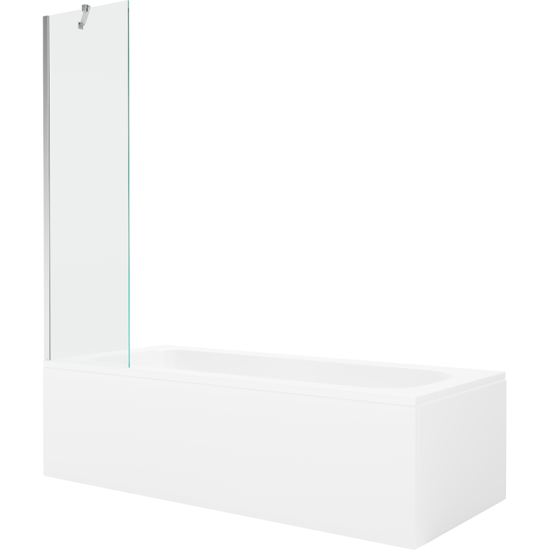 Mexen Vega stačiakampė vonia 170 x 70 cm su apdaila ir vienos dalies 50 cm sienele, skaidrus, chromas - 550117070X9505000001