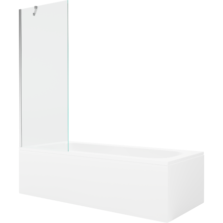 Mexen Vega stačiakampė vonia 170 x 70 cm su apdaila ir 1 durų sienele 70 cm, skaidri, chromuota - 550117070X9507000001