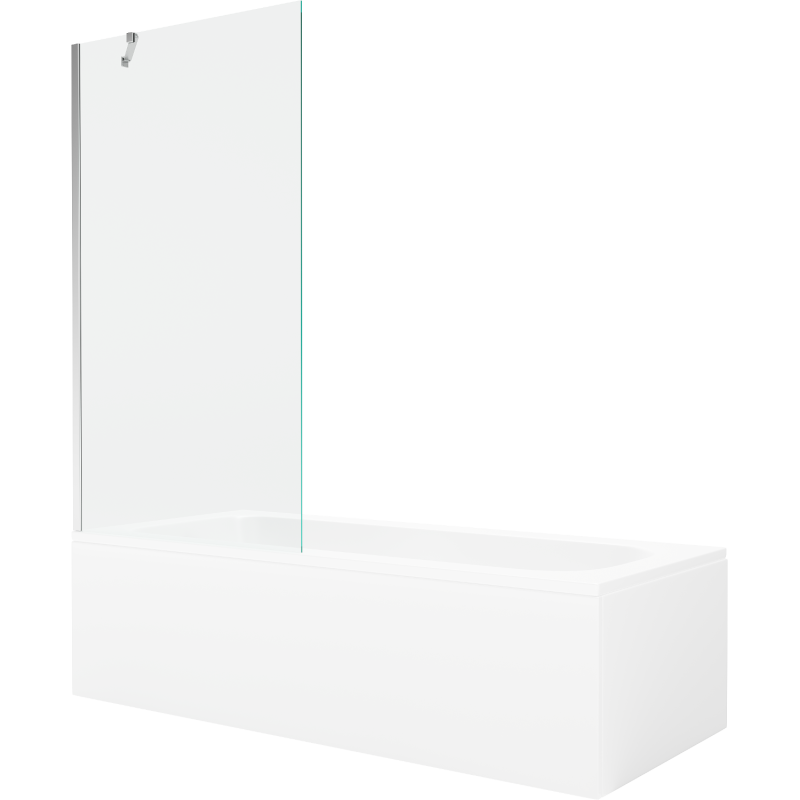 Mexen Vega stačiakampė vonia 170 x 70 cm su apdaila ir 1-durio pertvara 90 cm, skaidri, chromuota - 550117070X9509000001