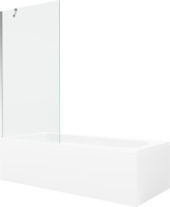 Mexen Vega stačiakampė vonia 170 x 70 cm su apdaila ir 90 cm pločio vienos dalies širmą, skaidri, chromas