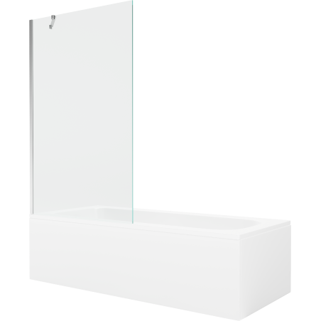 Mexen Vega stačiakampė vonia 170 x 70 cm su apdaila ir 1-sparnių 100 cm širmu, skaidrus, chromas - 550117070X9510000001