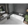 Mexen Vega stačiakampė vonia 170 x 70 cm su apdaila ir 1-sparnių 100 cm širmu, skaidrus, chromas - 550117070X9510000001