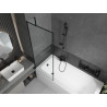 Mexen Vega stačiakampė vonia 170 x 70 cm su apdaila ir 1 sparno pertvara 70 cm, juodas raštas - 550117070X9507007070