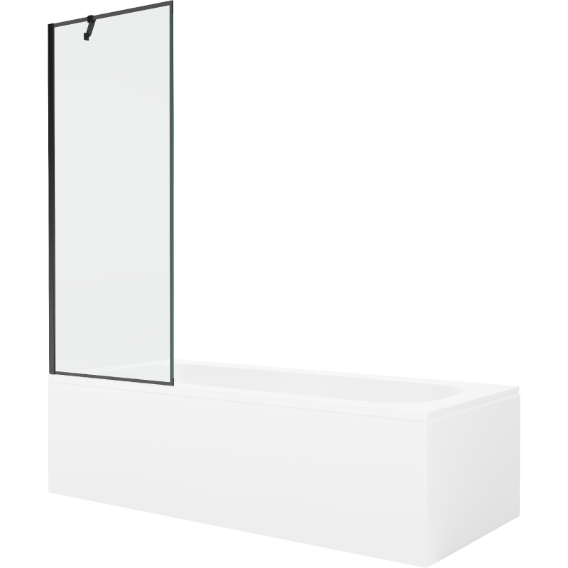 Mexen Vega stačiakampė vonia 170 x 70 cm su apdaila ir vienos dalies 70 cm ekranu, juodas raštas - 550117070X9507007070