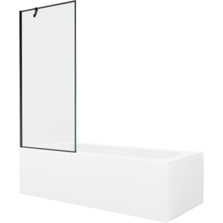 Mexen Vega stačiakampė vonia 170 x 70 cm su korpusu ir 1 sparno 80 cm ekranu, juodas raštas - 550117070X9508007070