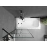 Mexen Vega stačiakampė vonia 170 x 70 cm su apdaila ir 1 durelių pertvara 80 cm, juodas raštas - 550117077X9508007077