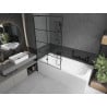 Mexen Vega stačiakampė vonia 170 x 70 cm su apdaila ir vienos dalies 100 cm sienele, juodas raštas - 550117077X9510007077