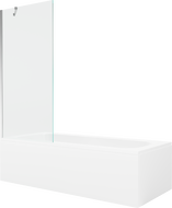 Mexen Vega stačiakampė vonia 180 x 80 cm su apdaila ir vieno sparno pertvara 80 cm, skaidri, chromuota - 550118080X9508000001