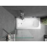 Mexen Vega stačiakampė vonia 180 x 80 cm su apdaila ir vieno sparno pertvara 80 cm, skaidri, chromuota - 550118080X9508000001