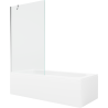 Mexen Vega stačiakampė vonia 180 x 80 cm su korpusu ir 1-durų ekranu 100 cm, permatomas, chromas - 550118080X9510000001