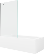 Mexen Vega stačiakampė vonia 180 x 80 cm su apdaila ir 1 durų ekranu 100 cm, skaidri, chromuota - 550118080X9510000001