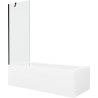 Mexen Vega stačiakampė vonia 180 x 80 cm su apdaila ir 1-durų pertvara 70 cm, skaidri, juoda - 550118080X9507000070