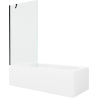 Mexen Vega stačiakampė vonia 180 x 80 cm su apdaila ir 1-durio pertvara 90 cm, permatoma, juoda - 550118080X9509000070