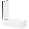 Mexen Vega stačiakampė vonia 180 x 80 cm su apdaila ir 1 sparno pertvara 70 cm, juodas raštas - 550118080X9507007070