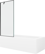 Mexen Vega stačiakampė vonia 180 x 80 cm su apvadu ir vienų durų pertvara 80 cm, juodas raštas - 550118080X9508007070