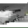 Mexen Vega stačiakampė vonia 180 x 80 cm su apdaila ir 1-sparnų širma 90 cm, juodas raštas - 550118080X9509007077