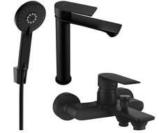 Mexen Royo R40 vonios komplektas, juodas - 72213R40-70