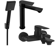 Mexen Royo R45 vonios įrangos rinkinys, juodas - 72213R45-70