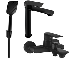Mexen Royo R62 vonios komplektas, juodas - 72213R62-70