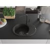 Mexen Kevin 1-skyrius granitinis kriauklė su nuvarvekliu ir Flora virtuviniu maišytuvu, juoda/auksinė metalika - 6517-75-670401?
