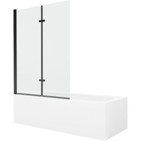 Mexen Vega stačiakampė vonia 170 x 70 cm su apdaila ir dvigubu 120 cm ekranavimu, skaidrus, juodas - 550117070X9212027000