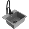 Mexen Milo vienos kameros granito plautuvė su Aster virtuviniu maišytuvu, pilka - 6505-71-73450-70-B