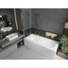 Mexen Vega stačiakampė vonia 180 x 80 cm su apdaila ir 2-duris, 100 cm plokštuma, skaidri, auksinė - 550118080X9210025000