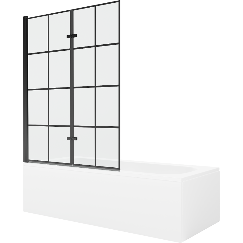 Mexen Vega stačiakampė vonia 180 x 80 cm su apdaila ir dviem 120 cm plokštėmis, juodas raštas - 550118080X9212027077