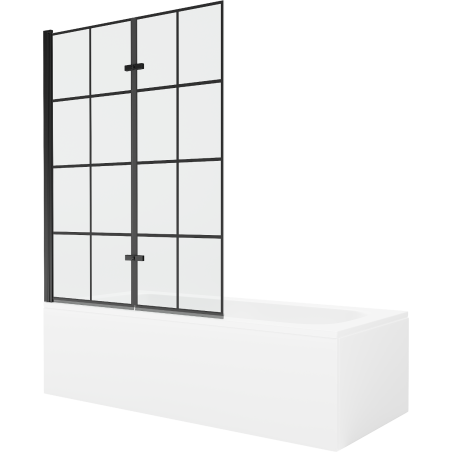 Mexen Vega stačiakampė vonia 180 x 80 cm su apdaila ir dviem 120 cm plokštėmis, juodas raštas - 550118080X9212027077