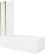 Mexen Vega stačiakampė vonia 150 x 70 cm su apdaila ir 1 sparno 80 cm širma, skaidri, auksinė - 550115070X9408115000