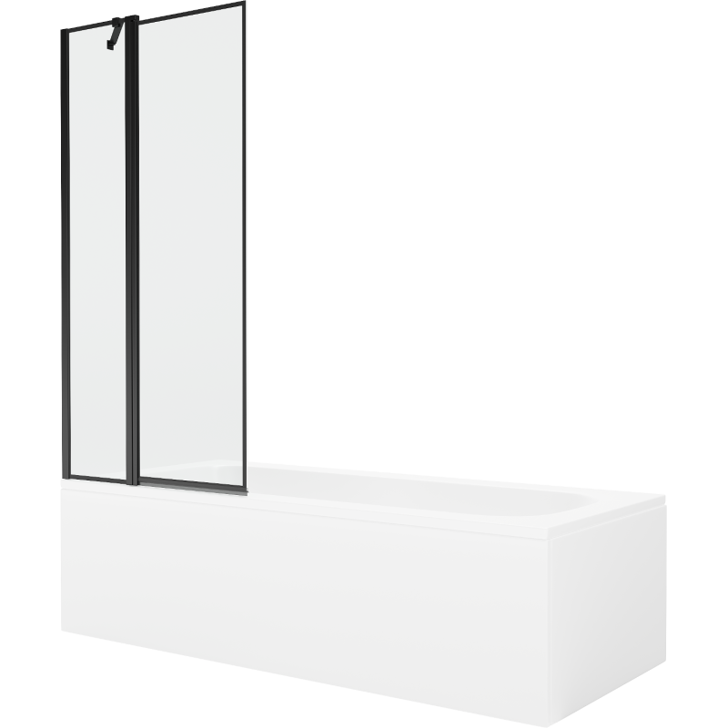 Mexen Vega stačiakampė vonia 150 x 70 cm su apdaila ir 1-durų 80 cm ekranu, juodas raštas - 550115070X9408117070