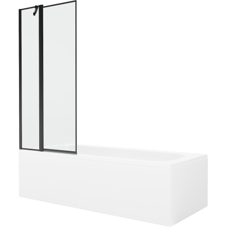 Mexen Vega stačiakampė vonia 150 x 70 cm su apdaila ir 1-durų 80 cm ekranu, juodas raštas - 550115070X9408117070