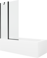Mexen Vega stačiakampė vonia 150 x 70 cm su apdaila ir vienos dalies 100 cm širmu, skaidrus, juodas - 550115070X9410117000