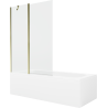 Mexen Vega stačiakampė vonia 150 x 70 cm su apdaila ir 1 durų 120 cm ekranu, skaidri, auksinė - 550115070X9412115000