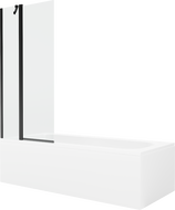 Mexen Vega stačiakampė vonia 160 x 70 cm su apdaila ir 1 sparno užuolaida 80 cm, skaidri, juoda - 550116070X9408117000