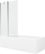 Mexen Vega stačiakampė vonia 160 x 70 cm su apdaila ir vieno sparno ekranu 100 cm, skaidrus, chromuotas - 550116070X9410110100