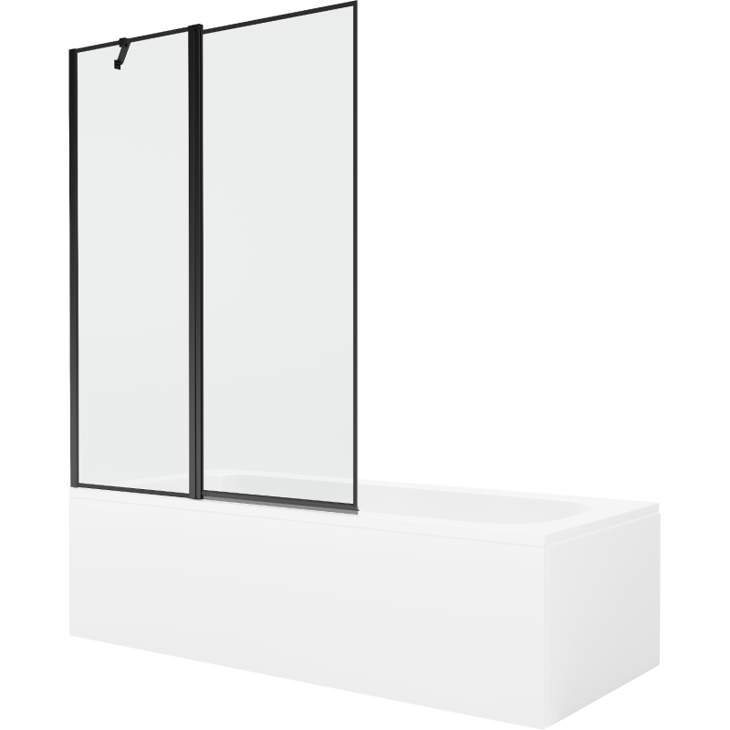 Mexen Vega stačiakampė vonia 160 x 70 cm su obudowa ir 1-durio širma 120 cm, juodas raštas - 550116070X9412117070