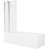 Mexen Vega stačiakampė vonia 170 x 70 cm su apdaila ir vienos durų sienele 80 cm, skaidri, chromas - 550117070X9408110100