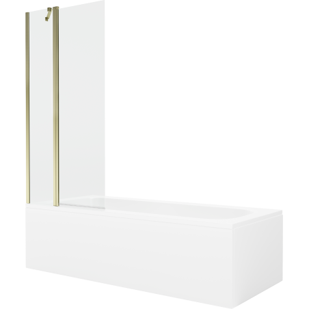 Mexen Vega stačiakampė vonia 170 x 70 cm su apdaila ir vienašoniu ekranėliu 80 cm, skaidrus, auksinis - 550117070X9408115000