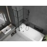 Mexen Vega stačiakampė vonia 170 x 70 cm su korpusu ir 1-duris paravana 80 cm, juodas motyvas - 550117070X9408117077